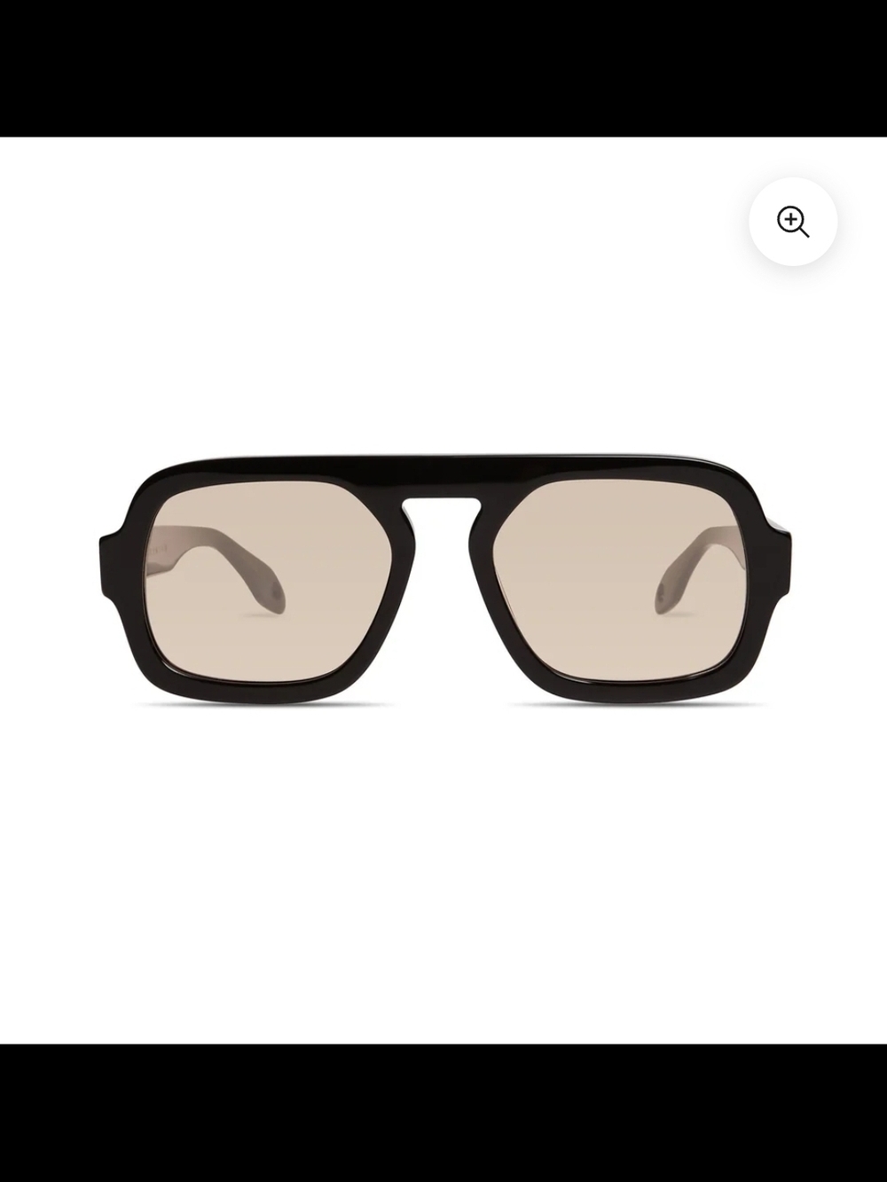 Elisa Johnson Retro Square Sunglasses in Black with Brown Lenses